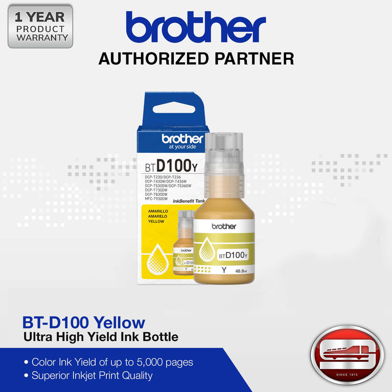 Brother BT-D100Y Ultra High Yield Yellow Ink Bottle