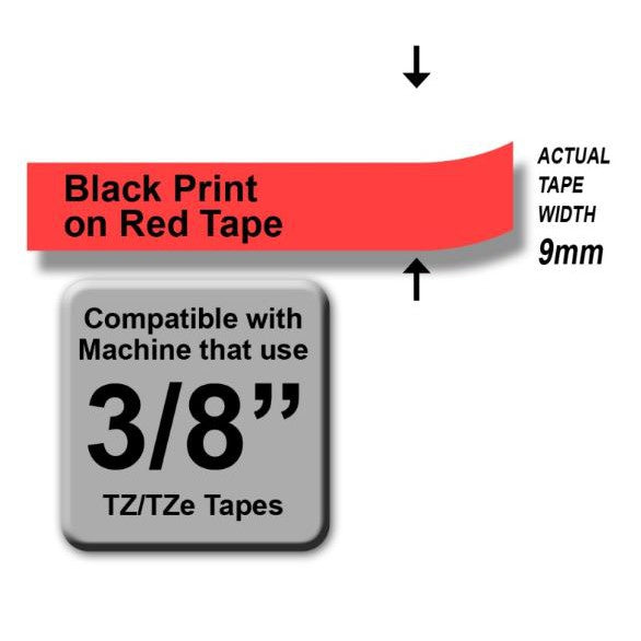 Brother TZe-421 Black on Red 9mm Labelling Tape 100% Original