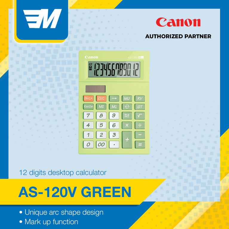 Canon AS-120V GR Green 12 digits Desktop Calculator