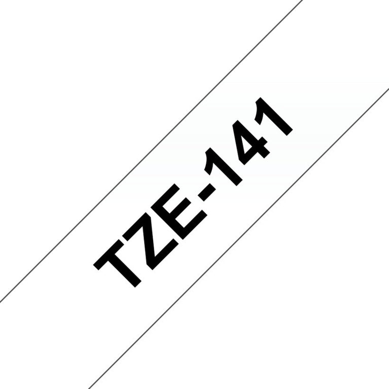Brother TZe-141 Black on Clear 18mm Labelling Tape 100% Original