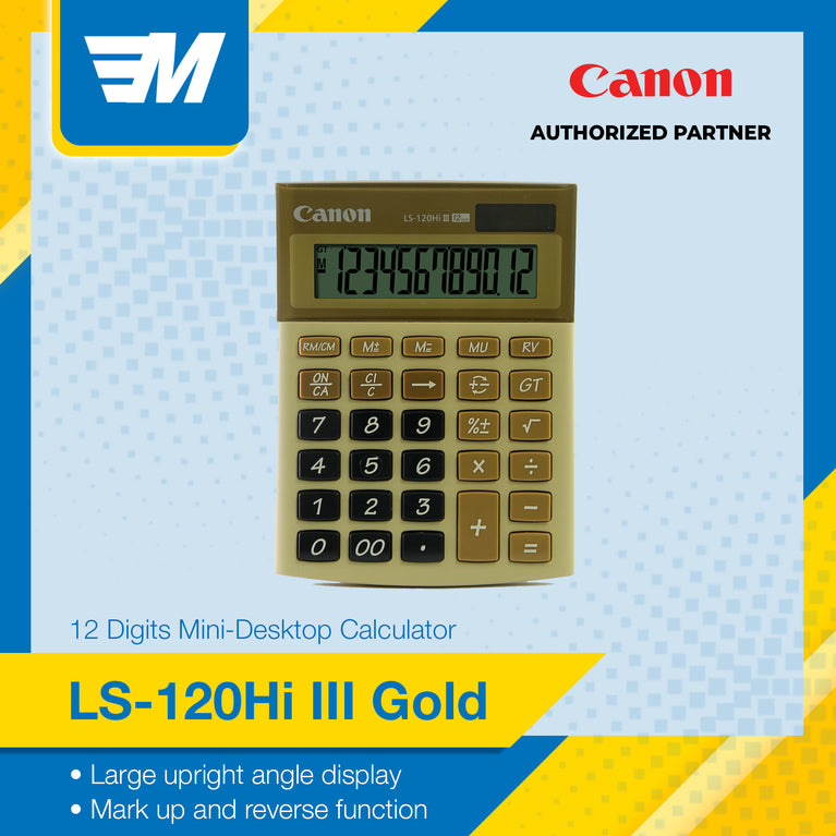 Canon LS-120Hi III 12 Digits Desktop Calculator Gold