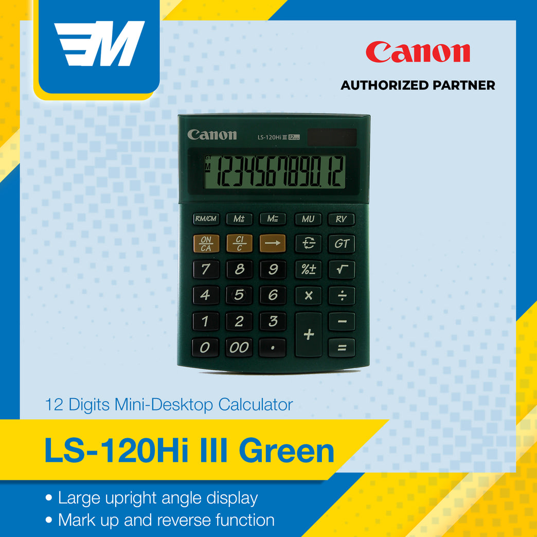 Canon LS-120Hi III 12 Digits Desktop Calculator (Green)