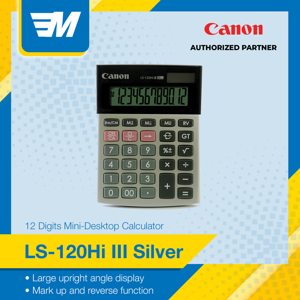 Canon LS-120Hi III 12 Digits Desktop Calculator (Silver)