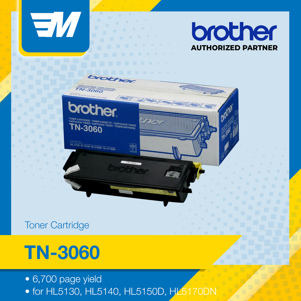 Brother TN-3060 Toner for HL5100series / 6,700pages and MFC-8840D / 6,700pages and MFC-8220 / 6,700pages and HL-5170DN / 6,700pages and HL-515D / 6,700pages and Hl-5140 / 6,700 pages