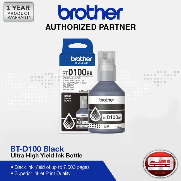 Brother BT-D100BK Ultra High Yield Black Ink Bottle