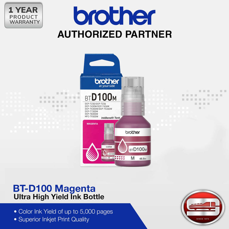 Brother BT-D100M Ultra High Yield Magenta Ink Bottle