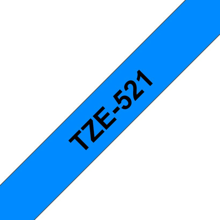 Brother TZe-521 Black on Blue 9mm Labelling Tape 100% Original