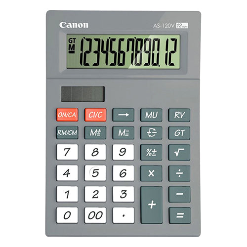 Canon AS-120V GY Grey 12 Digits Desktop Calculator
