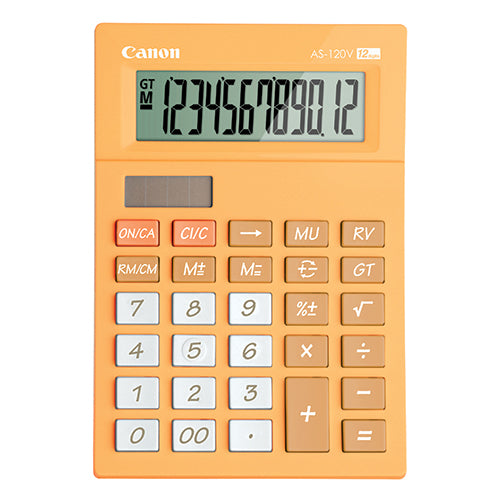 Canon AS-120V OR Orange 12 Digits Desktop Calculator