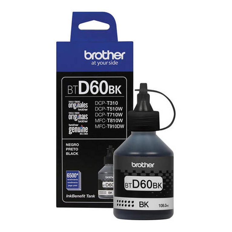 Brother Ink BTD60BK Genuine High Yield Ink Bottle Black (Brother DCP-T310, T510W,T710W, MFC-T810W, T910W)