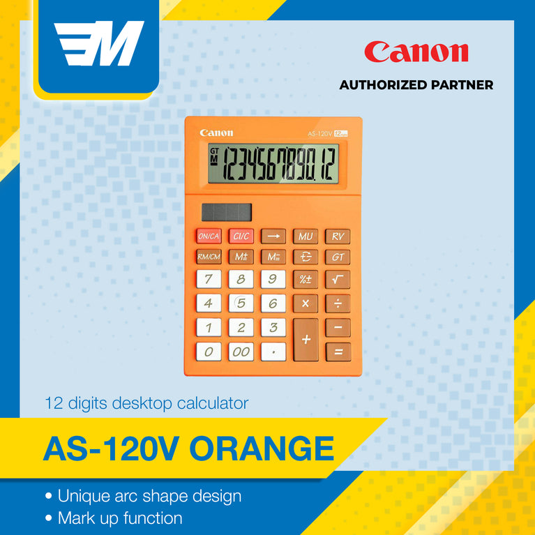 Canon AS-120V OR Orange 12 Digits Desktop Calculator