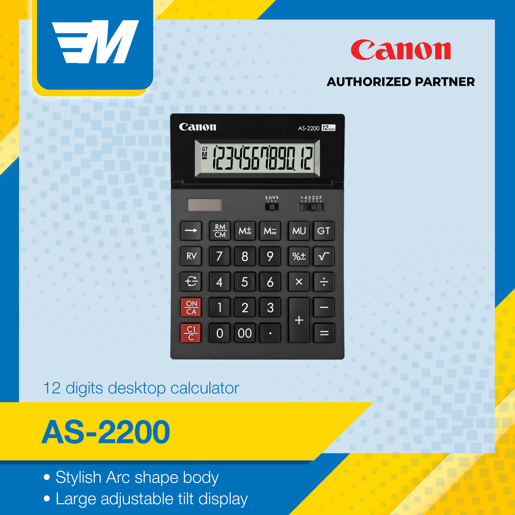 Canon AS-2200 12-digits Arc Design Desktop Calculator