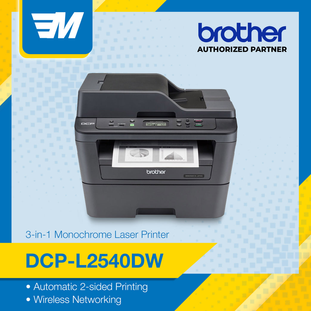 Brother DCP-L2540DW 3-in-1 Monochrome Laser Multi-Function Center with Automatic 2-sided Printing and Wireless Networking