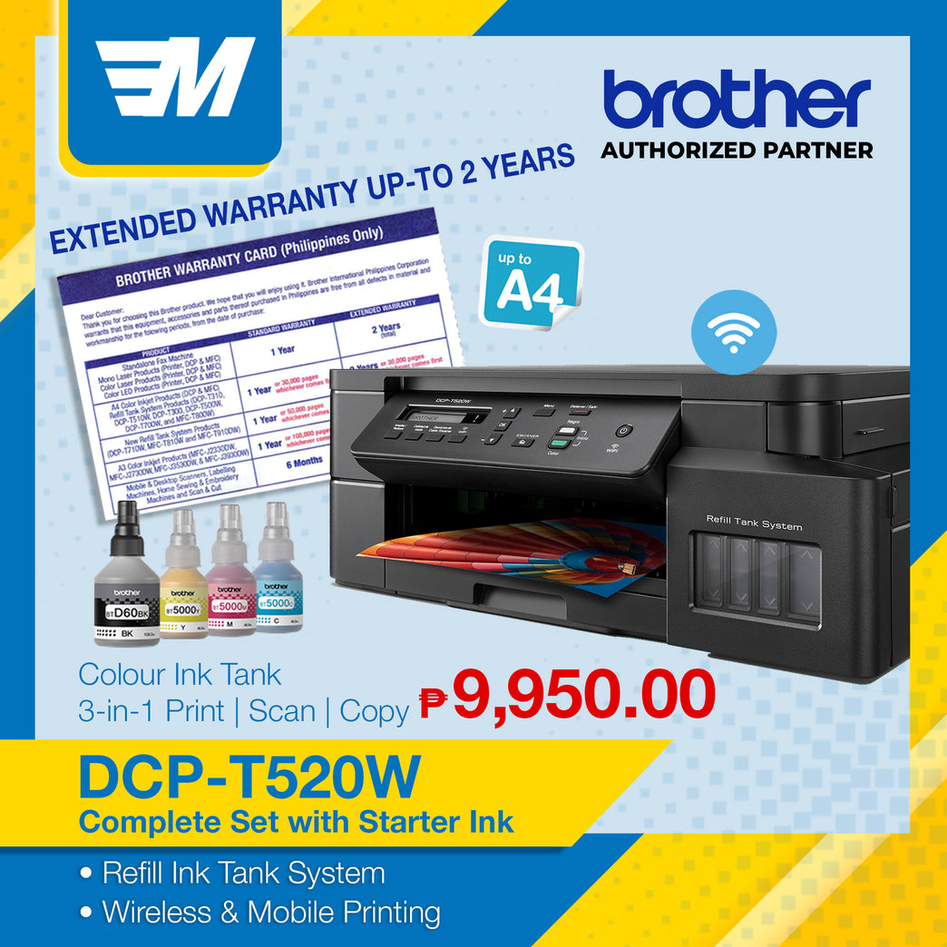 Brother DCP T520W Refill Tank Printer/ DCP-T520W/Brother T520W