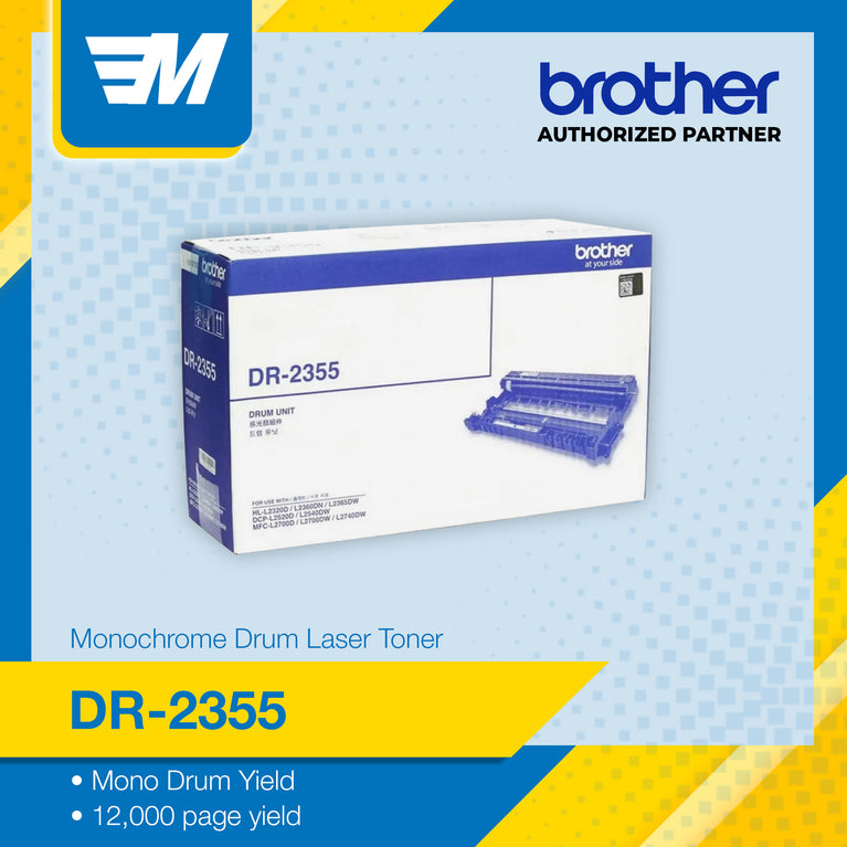 Brother DR-2355 Drum for HL-L2365DW, DCP-L2540DW, MFC-L2700D, MFC-L2700DW, MFC-L2740DW / 12,000 pages