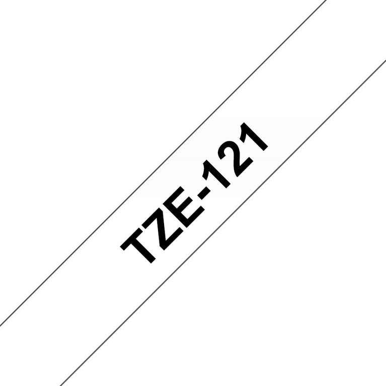 Brother TZe-121 Black on Clear 9mm Labelling Tape 100% Original