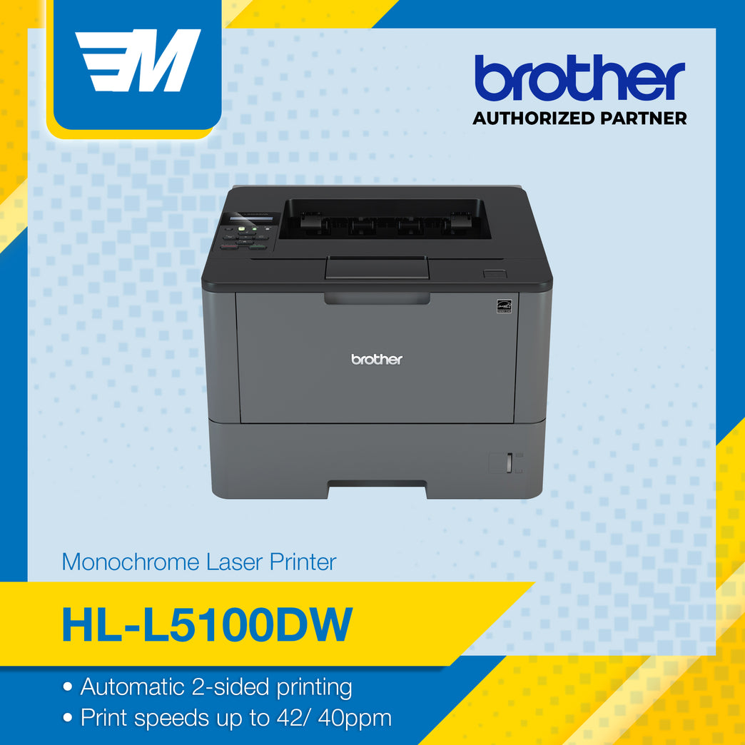 Brother HL-L5100DW High Speed Monochrome Laser Printer with Automatic 2-sided Printing and Ethernet network connectivity