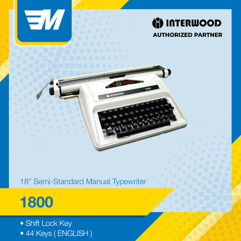Interwood Semi Standard 18" Manual Typewriter