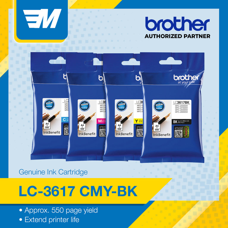 Brother LC-3617 C/M/Y/BK Set of Original Brother Ink Cartridges for MFC-J2330DW MFC-J2730DW