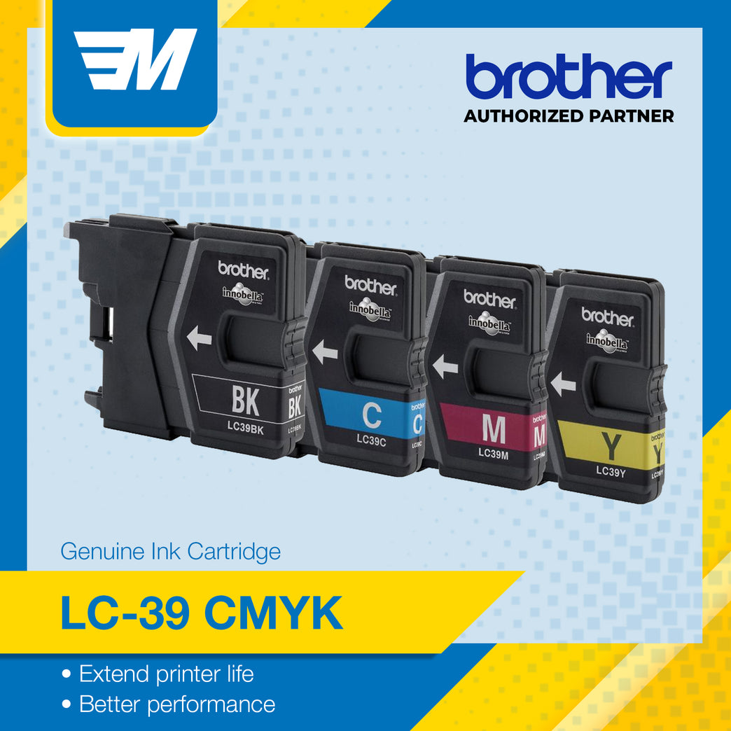 Brother LC39 CMYK Genuine Ink Cartridge Original