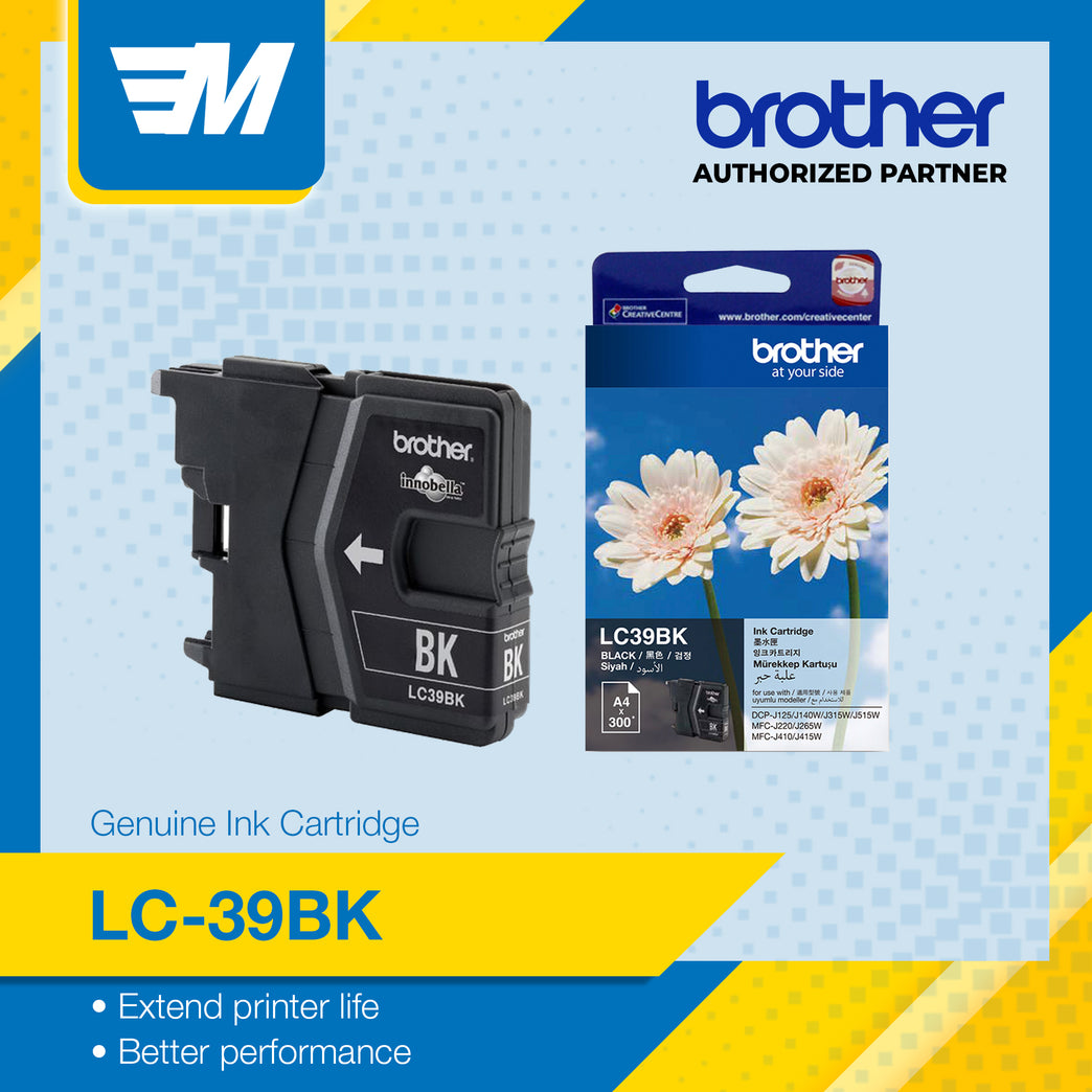 Brother LC39BK Black Ink Cartridge Original