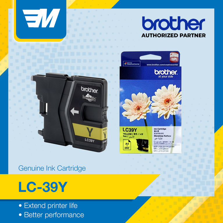 Brother LC39Y Yellow Ink Cartridge Original