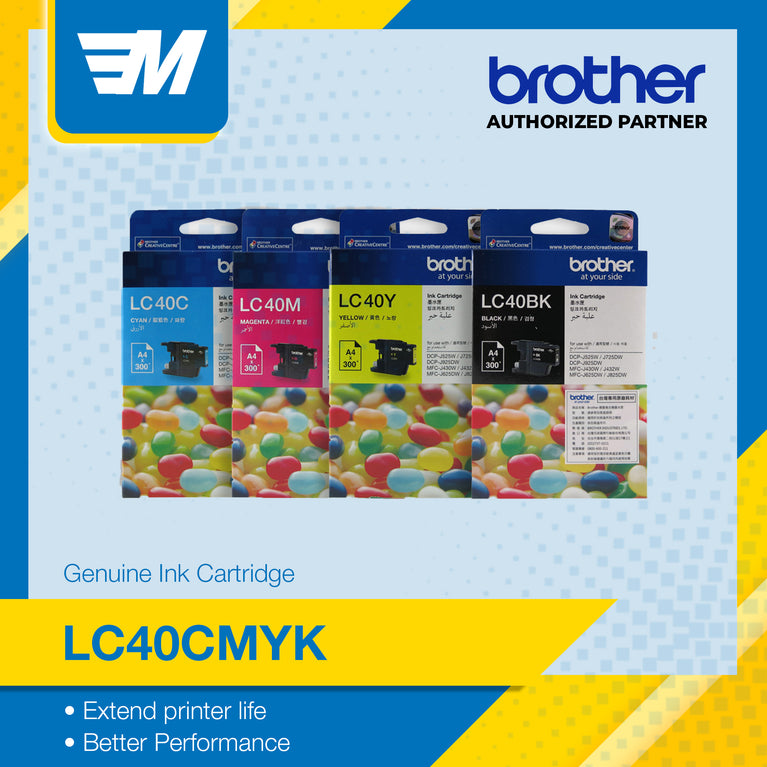 Brother LC40CMYK Printer Ink Cartridge Original