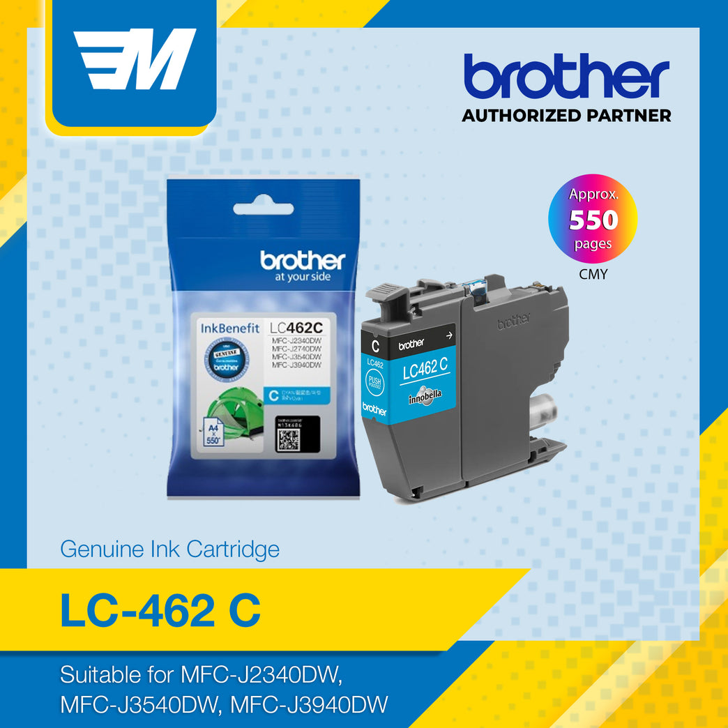 Brother LC-462C Cyan Genuine Ink Cartridge (550 page yield)