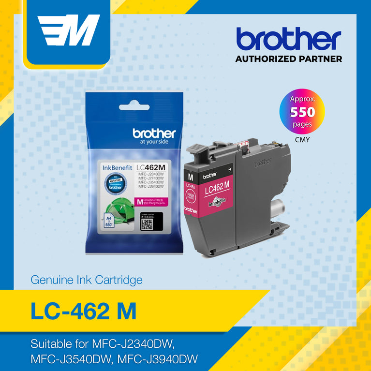 Brother LC-462M Magenta Genuine Ink Cartridge (550 page yield)