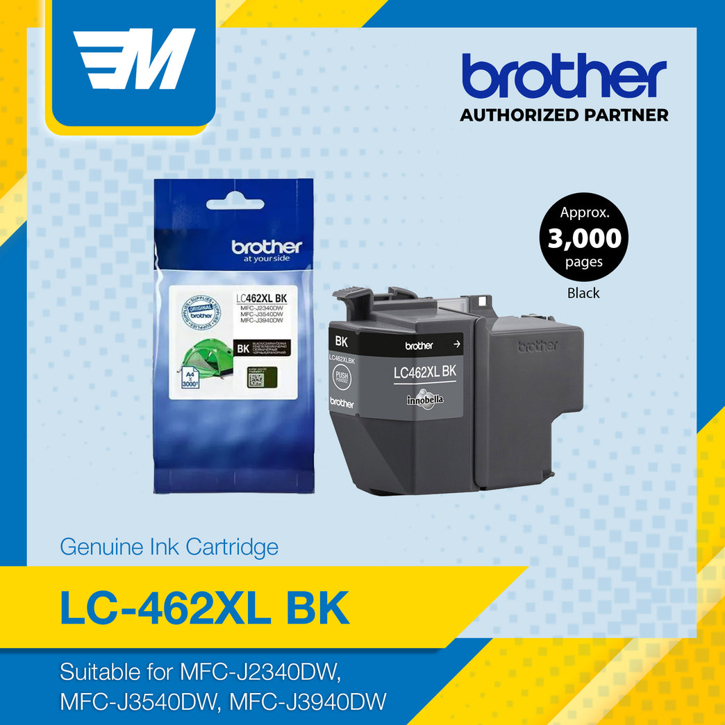 Brother LC-462XLBK Black Genuine Ink Cartridge (3,000 page yield)