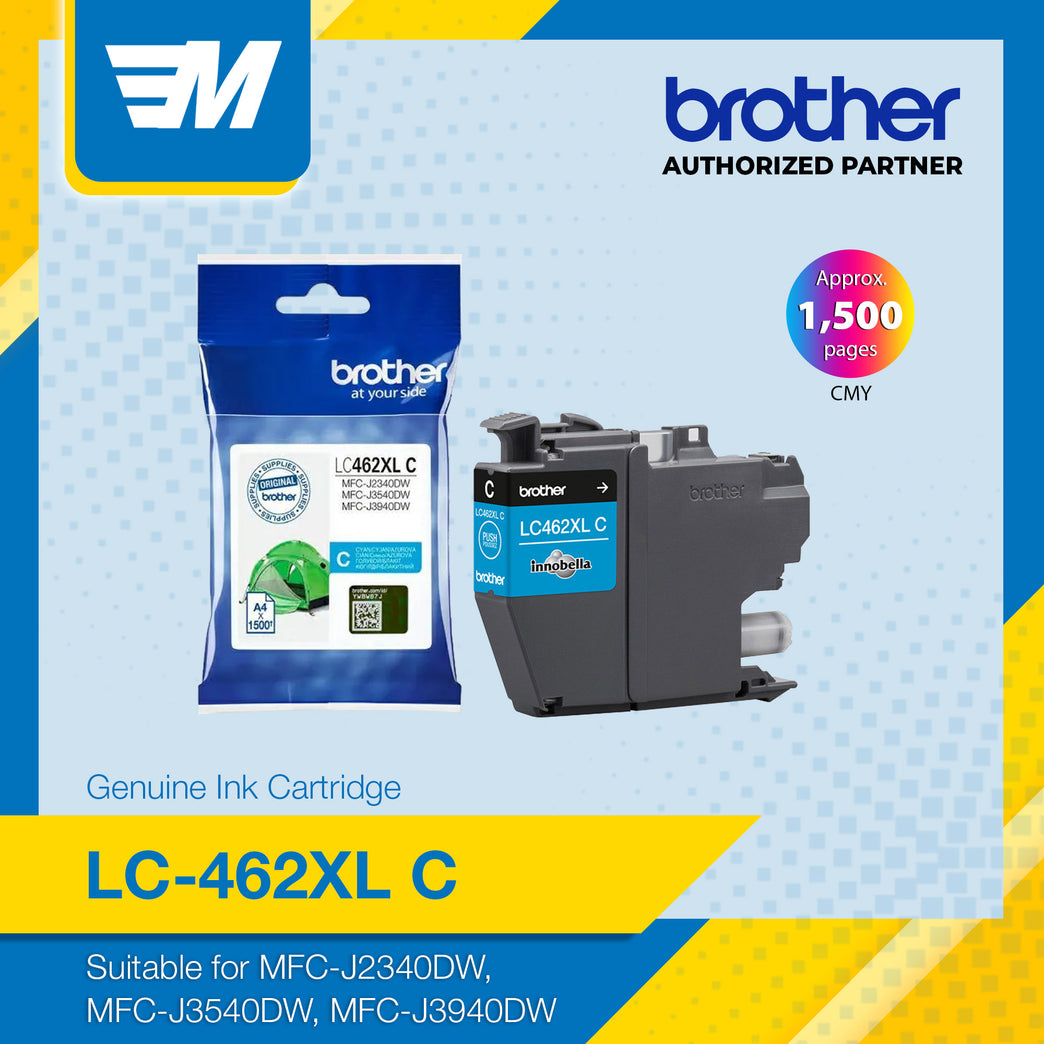 Brother LC-462XLC Cyan Genuine Ink Cartridge (1,500 page yield)