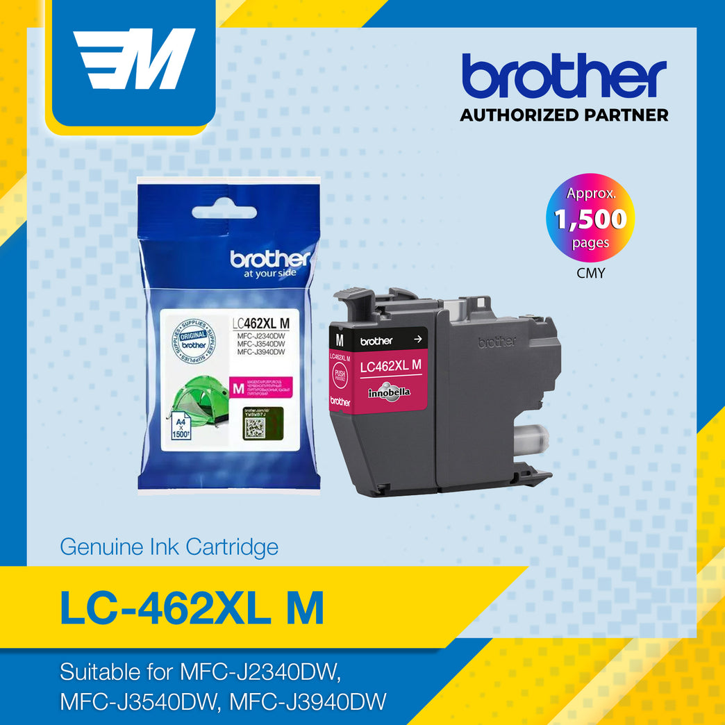 Brother LC-462XLM Magenta Genuine Ink Cartridge (1,500 page yield)