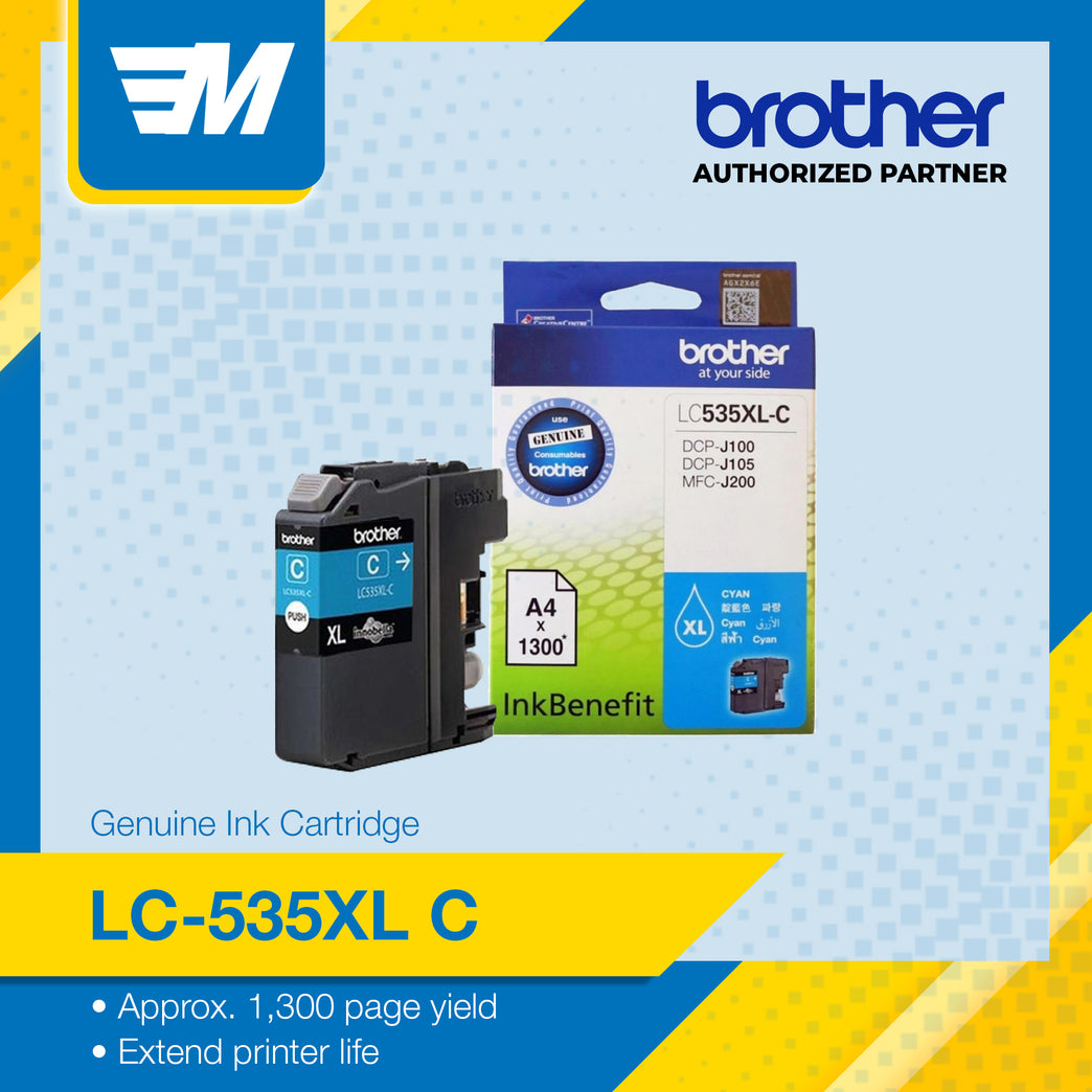 Brother Colour Inkjet Multi-Function LC-535XL (CYAN) ORIGINAL