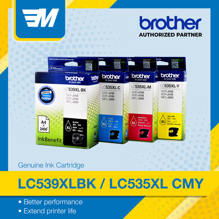 Brother Genuine Compatible Brother Ink Cartridge LC-539BK LC-535CMY Set