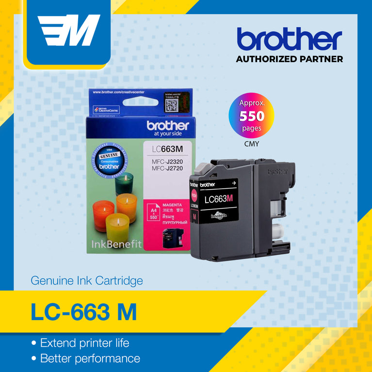 Brother Colour Inkjet Multi-Function LC-663M (Magenta) Original