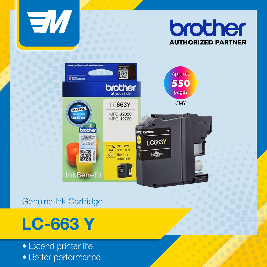 Brother Colour Inkjet Multi-Function LC-663Y (Yellow) Original