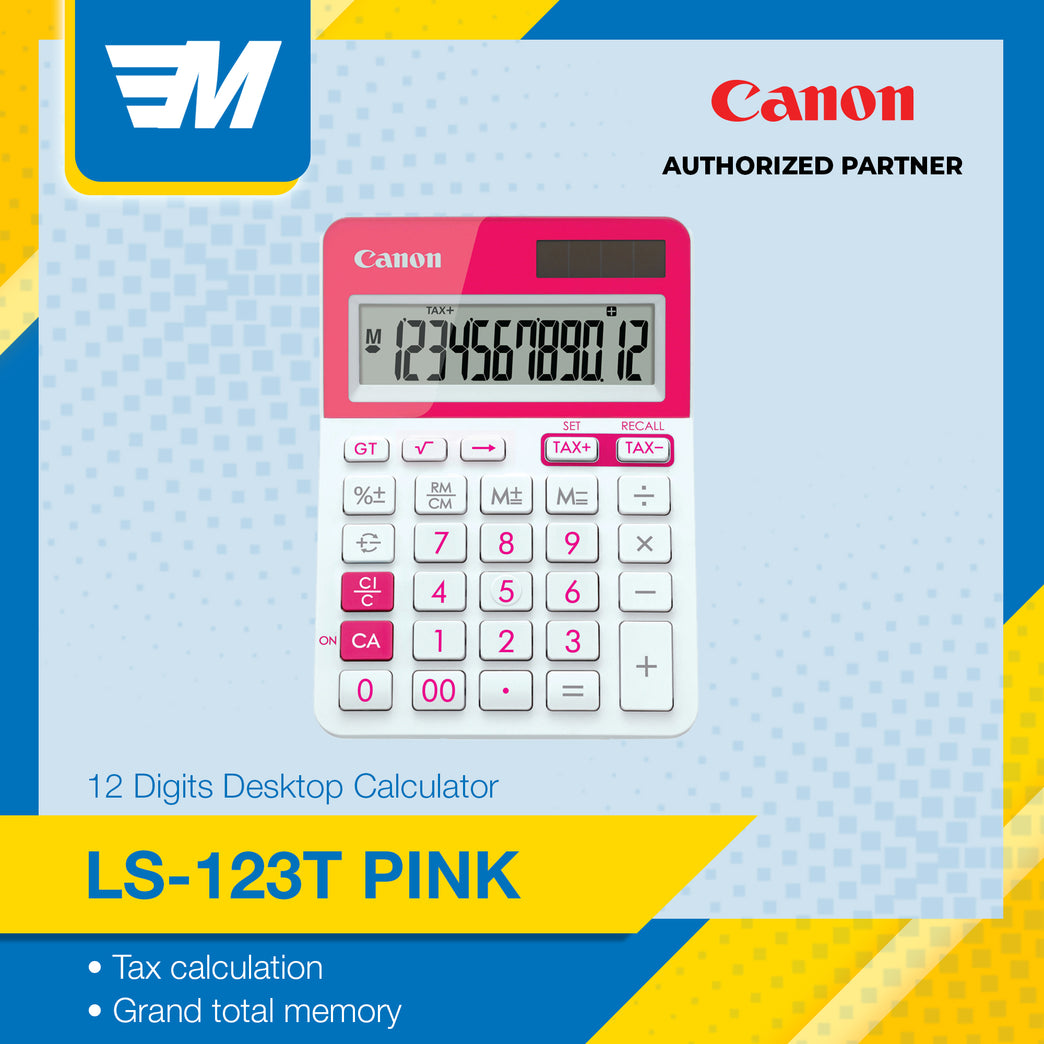 Canon LS-123T Desktop Calculator (Pink)
