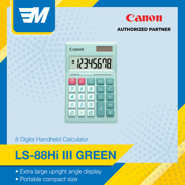 Canon LS-88Hi III Desktop Calculator (Pastel Green)