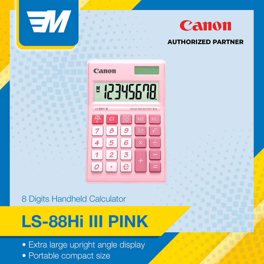 Canon LS-88Hi III Desktop Calculator 8 digits (Pastel Pink)