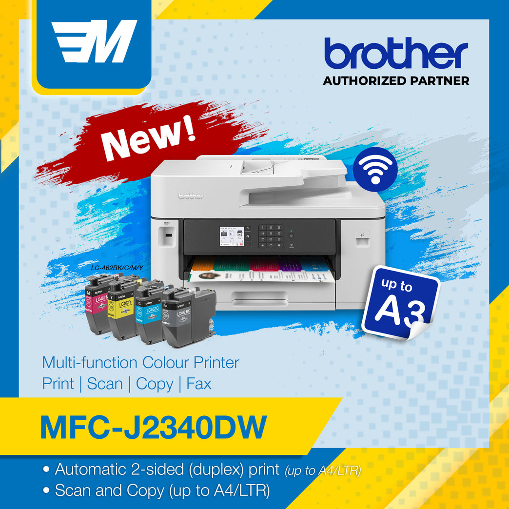 Brother MFC-J2340DW Multi-function Color Printer (Print, Scan, Copy, Fax) A3 Size