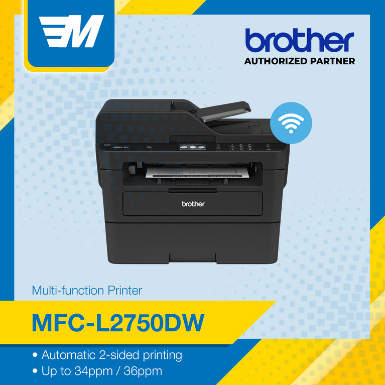 Brother MFC-L2750DW 4-in-1 Mono Laser Multi-Function Center with Automatic 2-sided Printing