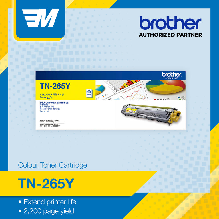 Brother TN-265Y ASA Printer Toner Cartridge Original