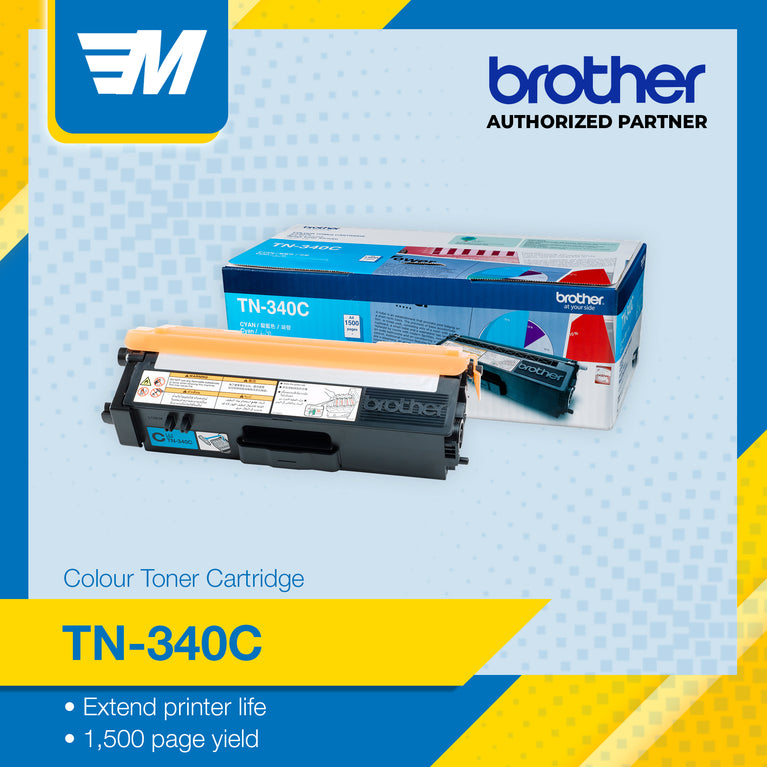 Brother TN-340C AP (Cyan) Printer Toner Cartridge Original